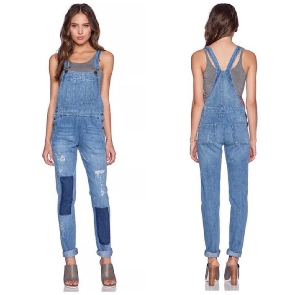 Etienne Marcel Distressed Denim Overalls
